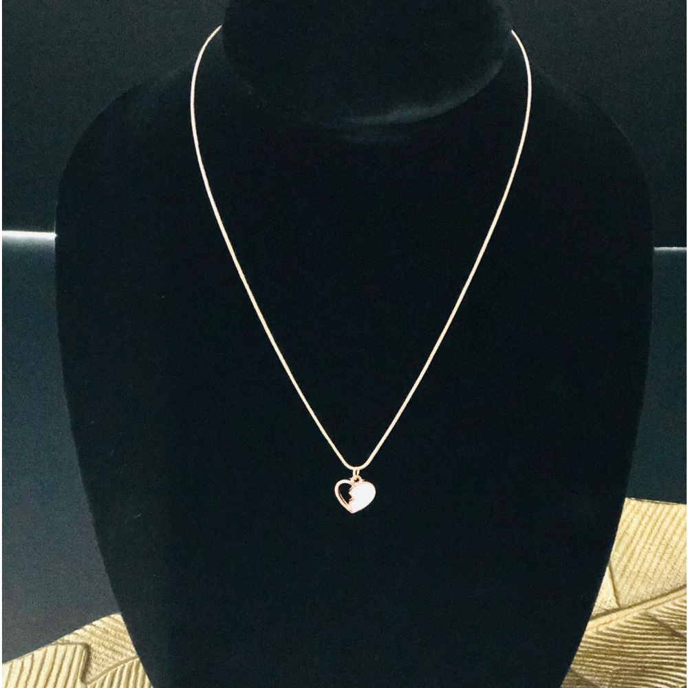 Gold Plated Snake Chain With Heart Love Shaped Charm Pendant Necklace